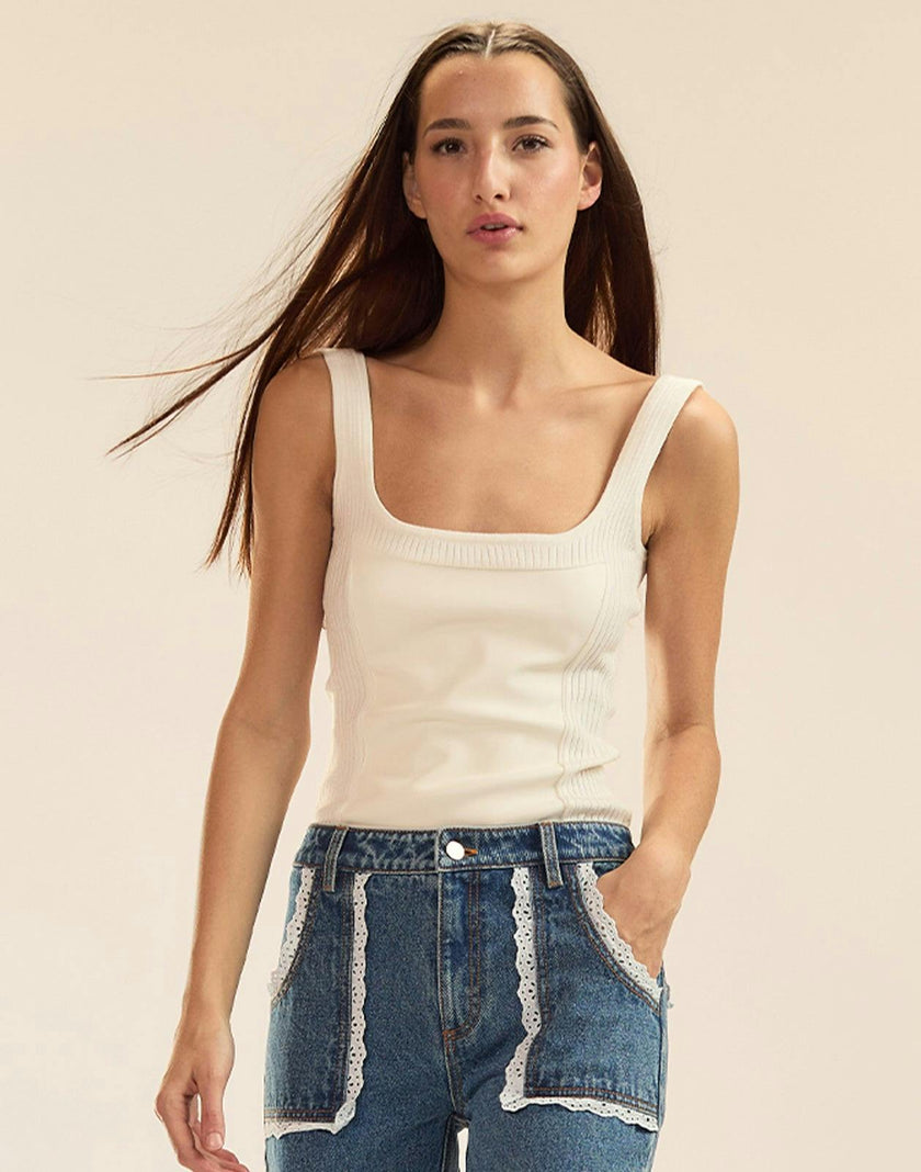 Tribeca Vegan Leather Combo Top