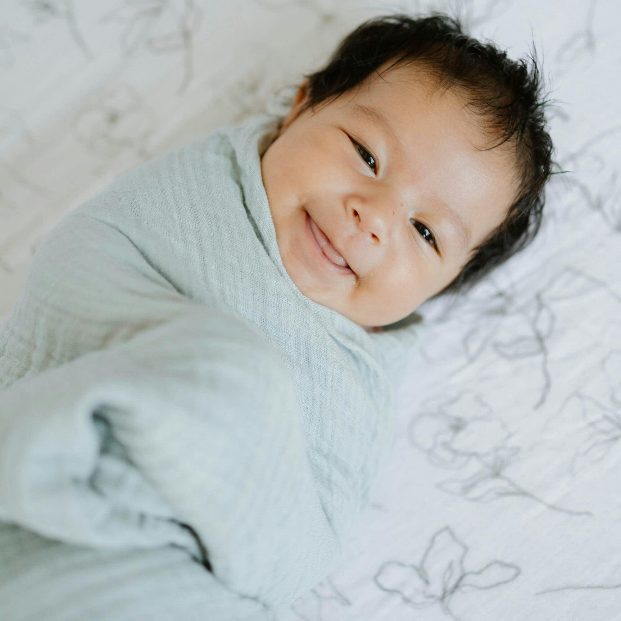 Organic Cotton Muslin Swaddle Blanket - White
