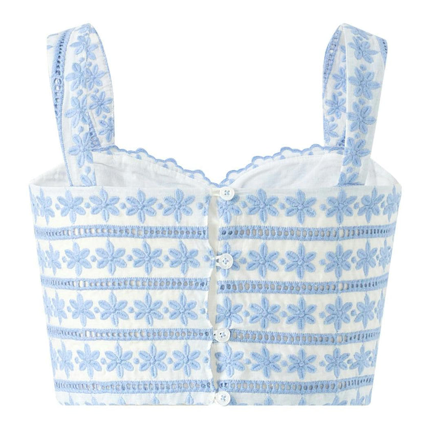 Odessa Frill Embroidered Top