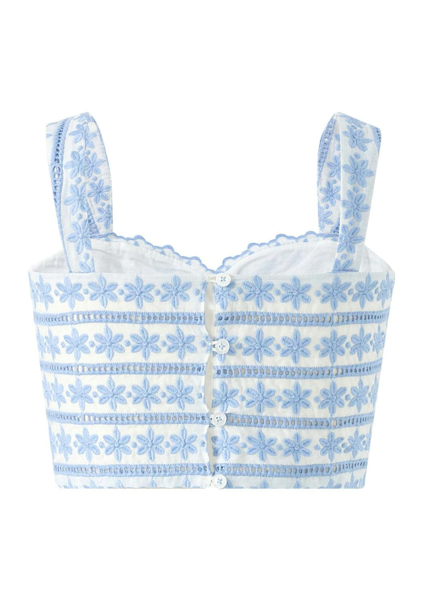 Odessa Frill Embroidered Top