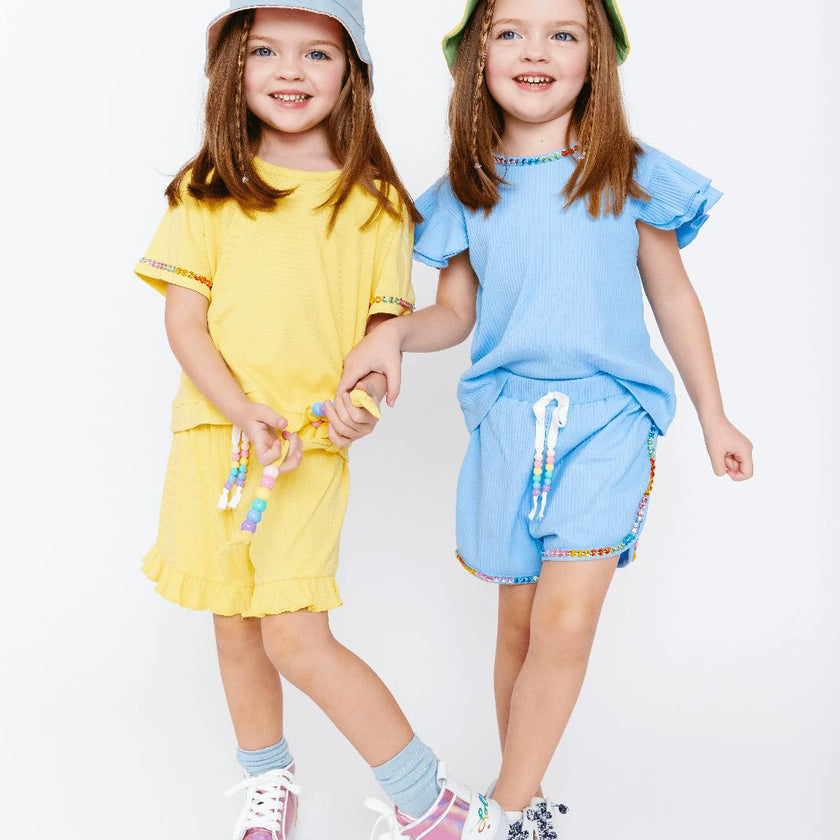 Candy Beaded Gem Ruffle Set