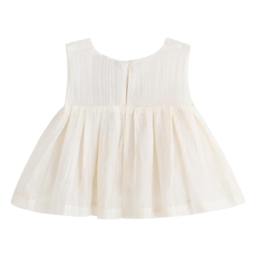 Cream Bow-Tie Skirt Set
