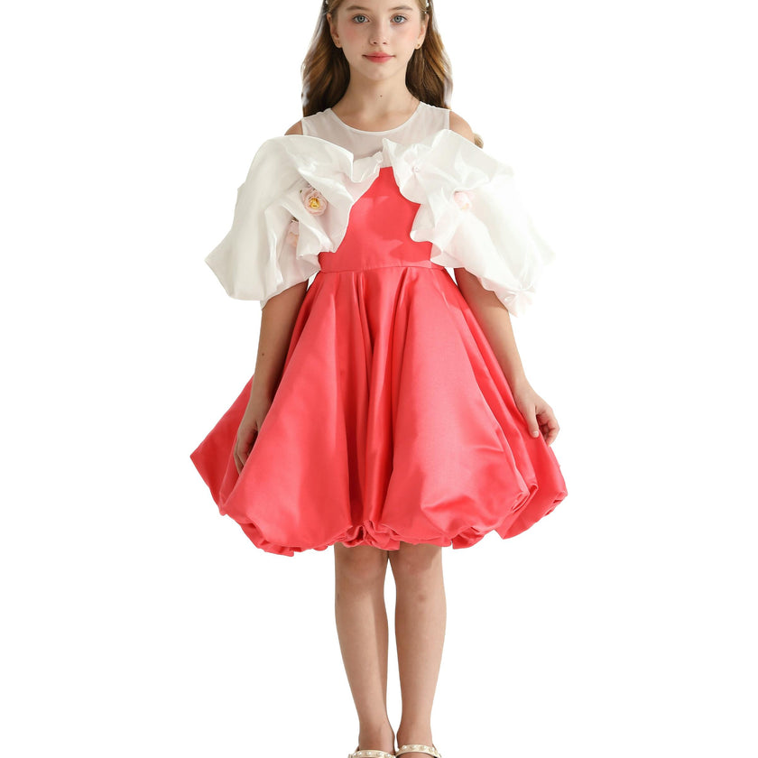 Red Silhouette White Sleeve Isadora Dress