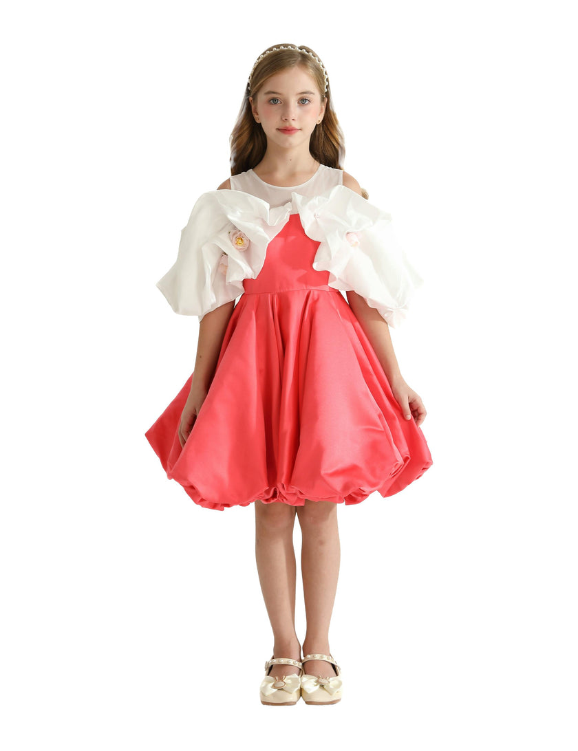 Red Silhouette White Sleeve Isadora Dress