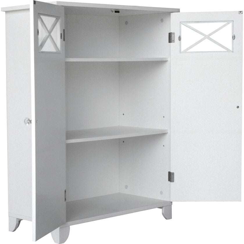 Dawson Wooden Floor Cabinet with Cross Molding and 2 Doors