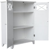 Dawson Wooden Floor Cabinet with Cross Molding and 2 Doors