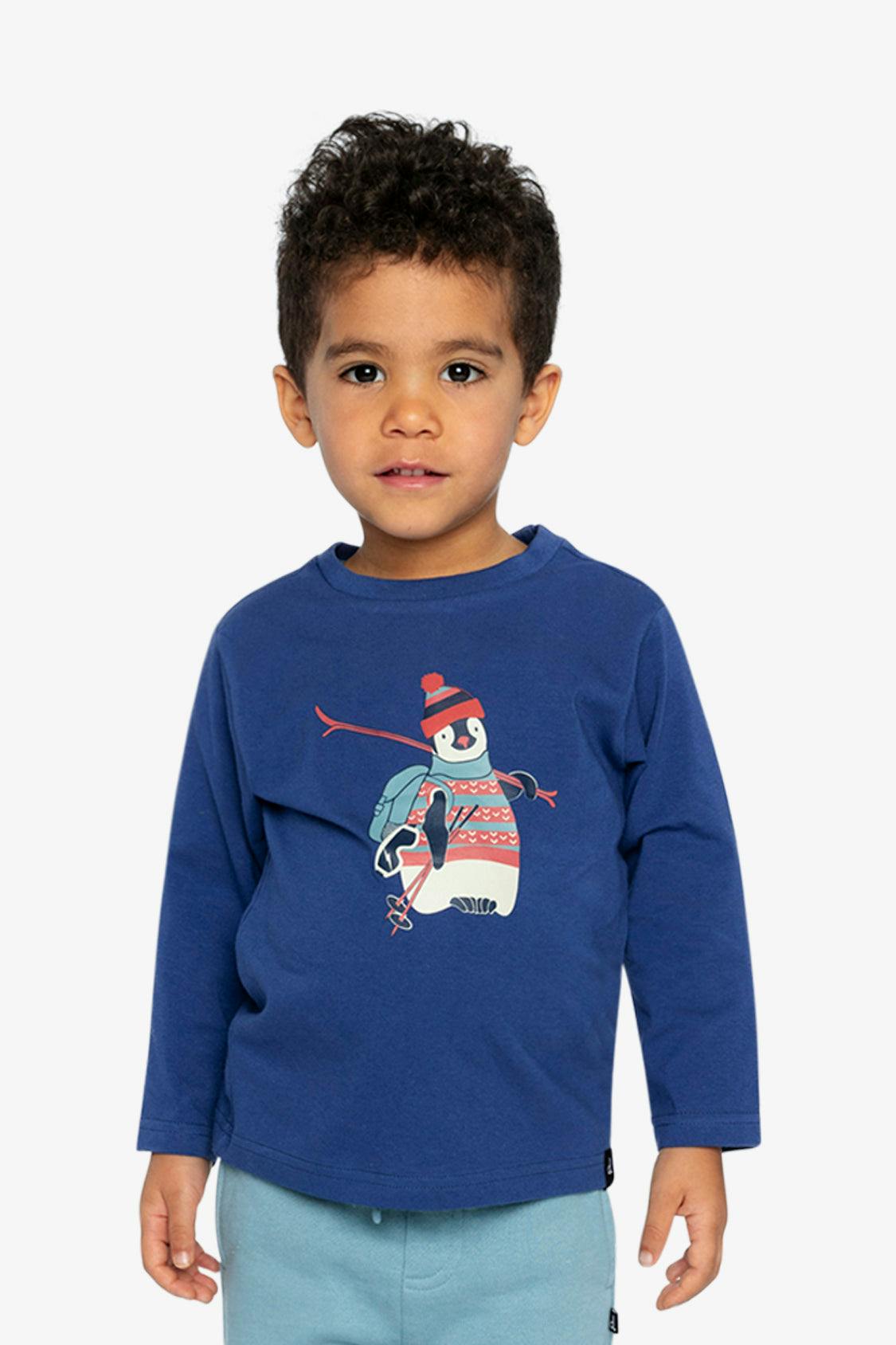 Long Sleeve Organic Cotton T-Shirt Blue