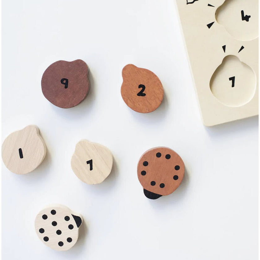 WOODEN TRAY PUZZLE - COUNT TO 10 LADYBUGS