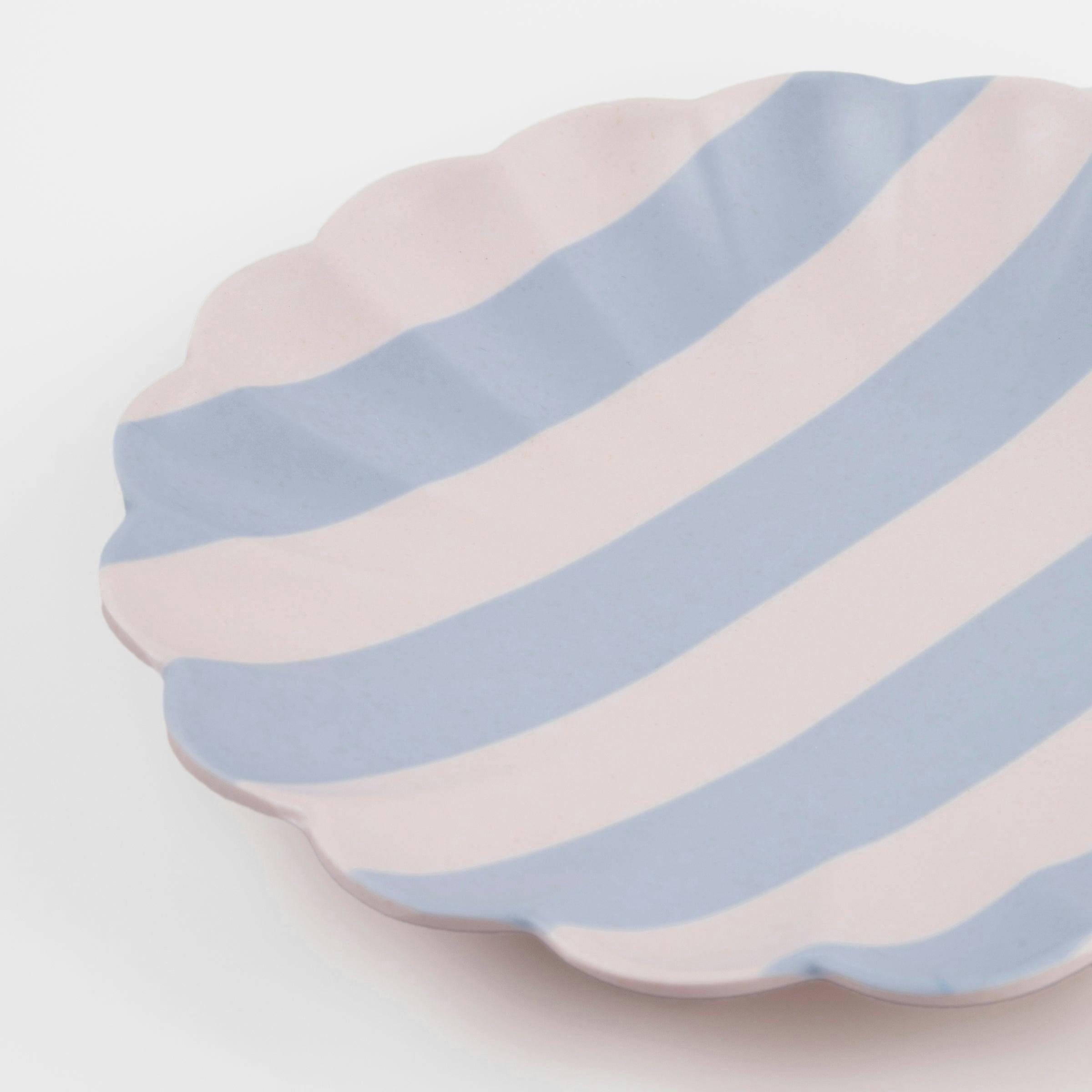 Stripy Reusable Bamboo Small Plates