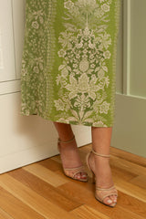 Hayden Green Ivory Lace Strapless Midi Dress