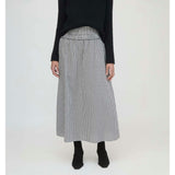 The Delphine Nap Skirt - Black/Sand Gingham