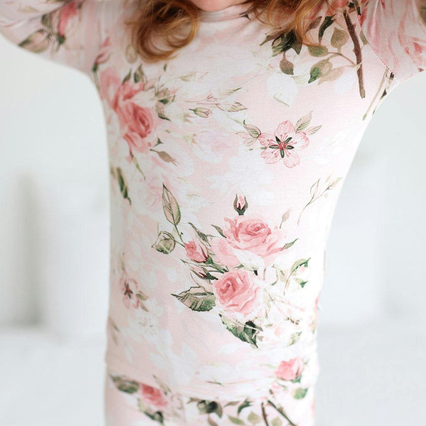 Vintage Pink Rose Classic Pajama Set
