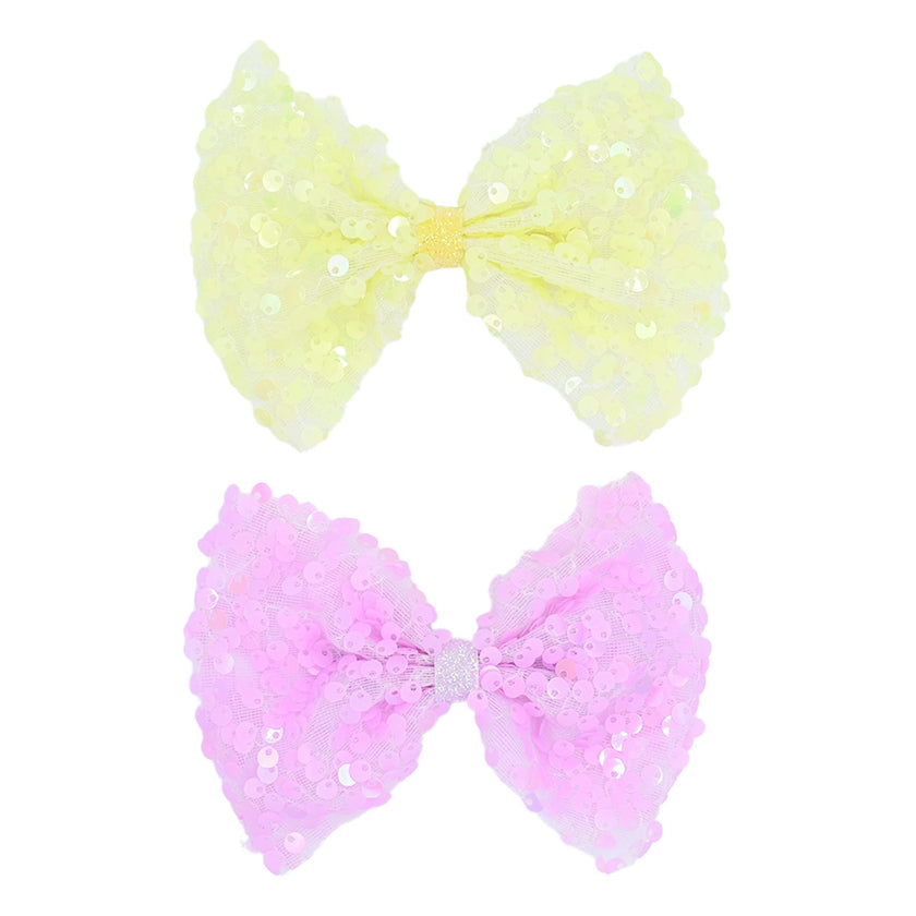 Sequin Bow Hairclip Set