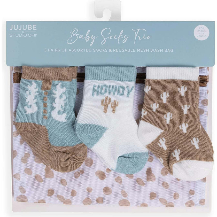 Baby Socks Trios With Zipper Wash Bag