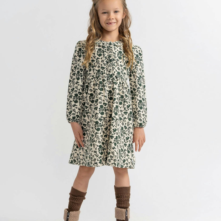 Woven Flannel Dress Forest