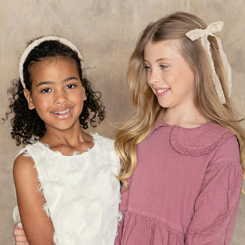 Halo Luxe Mae Lattice Lace Long Tail Clip - Sand