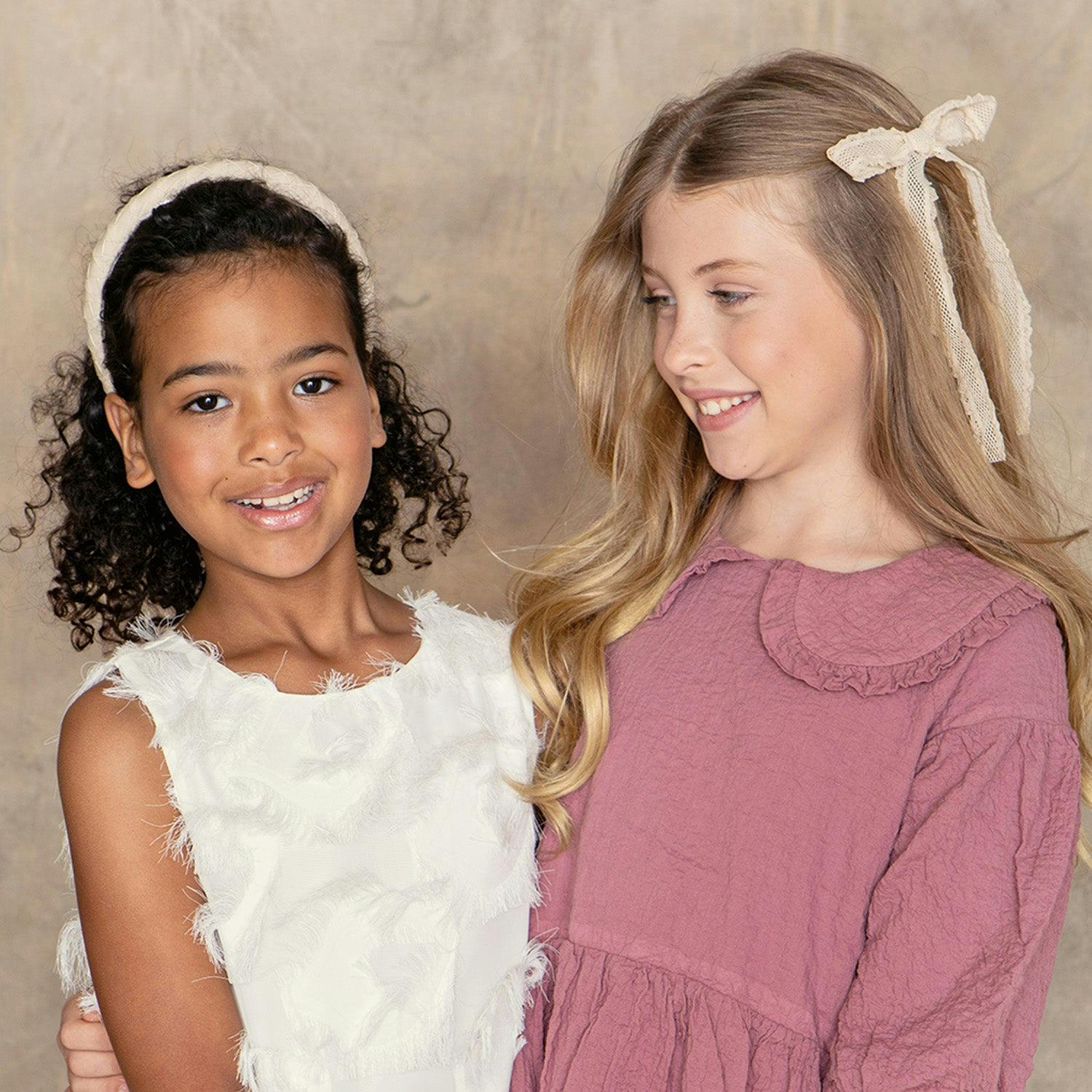 Halo Luxe Mae Lattice Lace Long Tail Clip - Sand