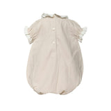 Baby Girl Linen Bubble with Ruffle Collar