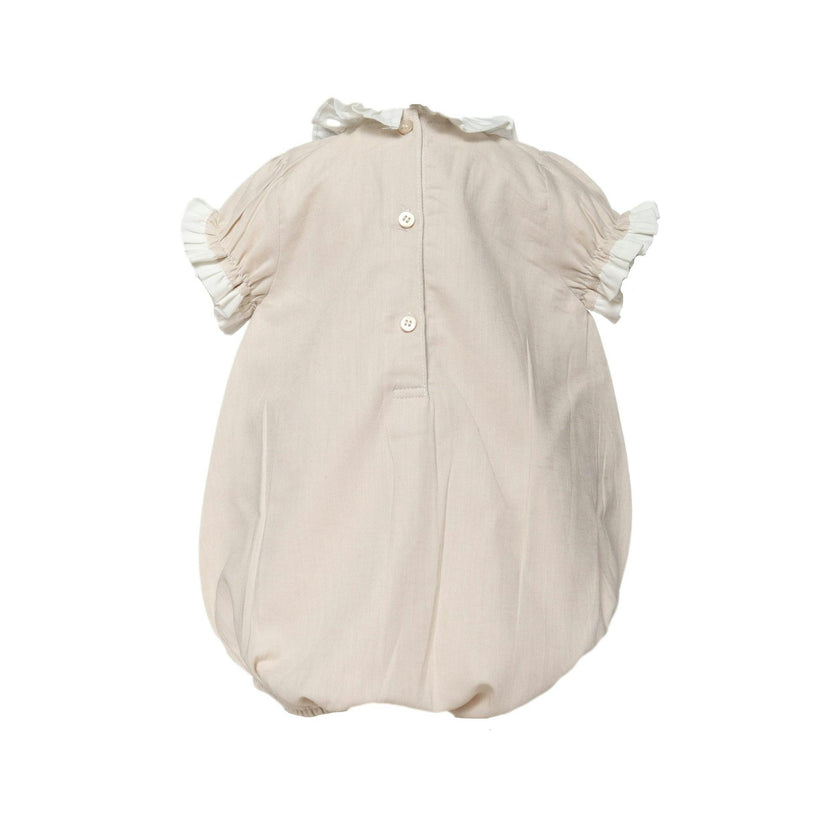 Baby Girl Linen Bubble with Ruffle Collar