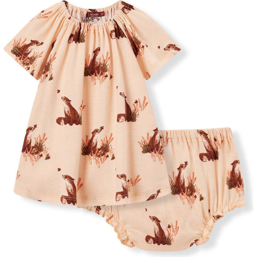 Floral Organic Cotton Dress & Bloomer Set
