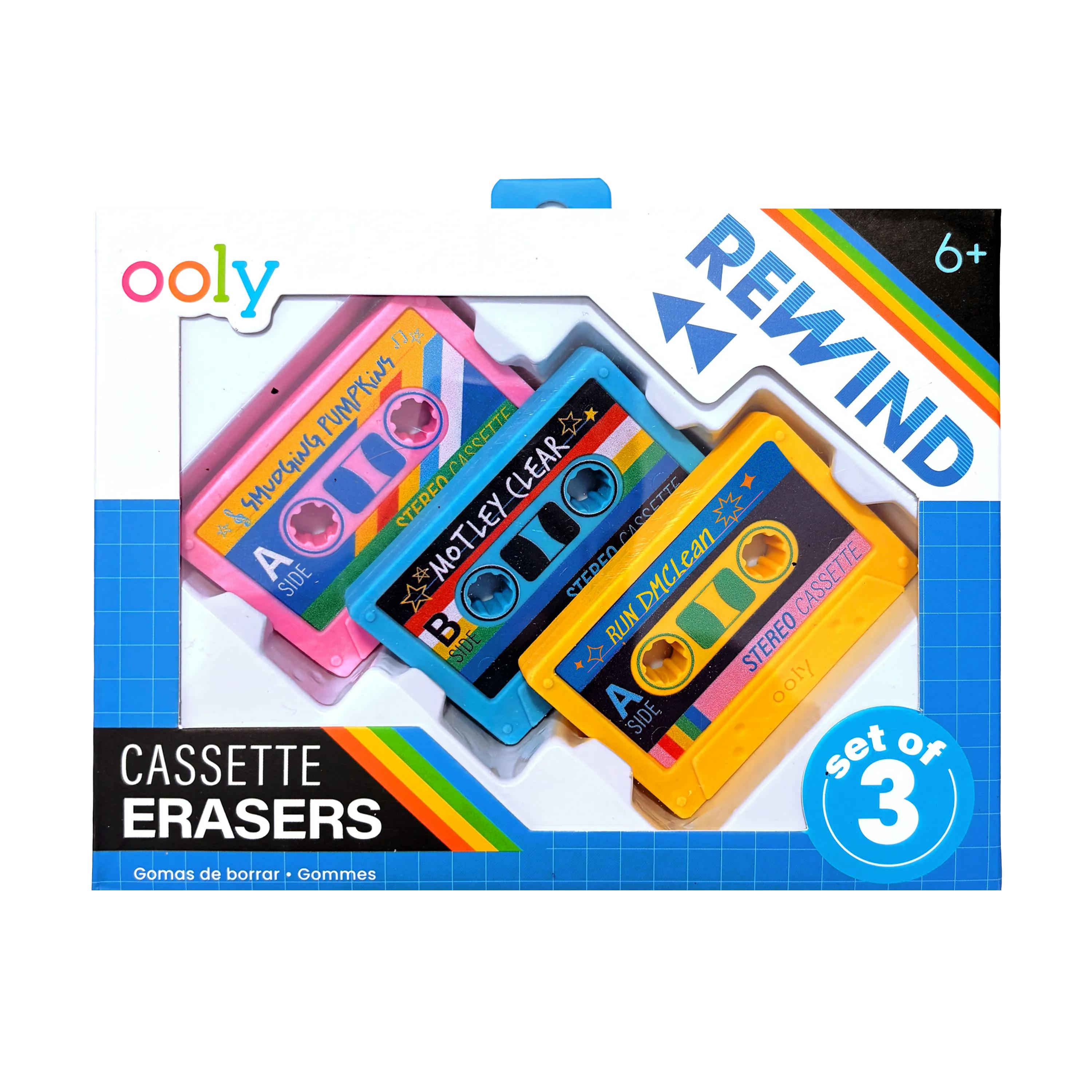 Rewind Cassette Erasers - Retro - Set of 3