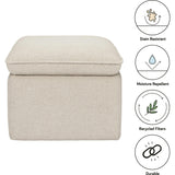 Cali Eco-Performance Fabric Storage Ottoman With USB Port