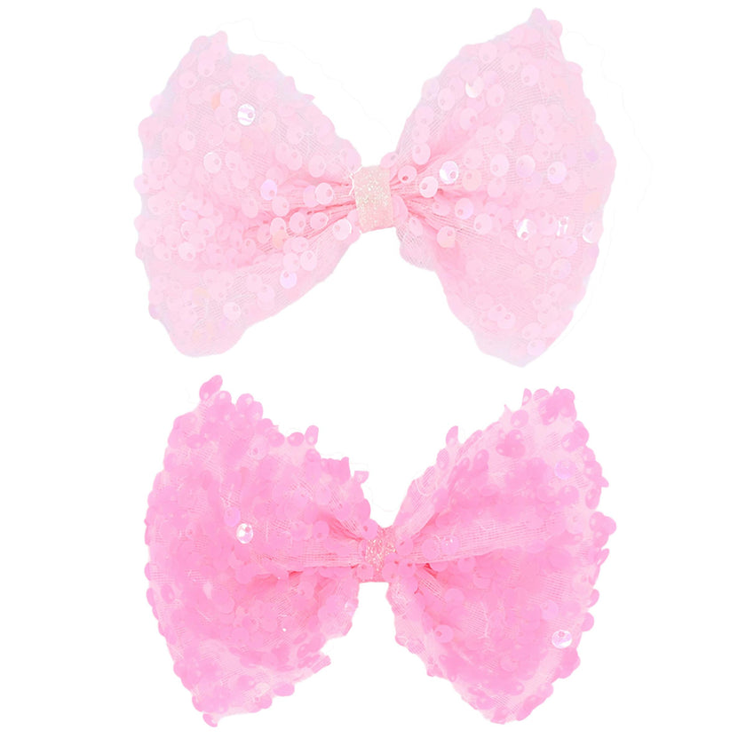 Sequin Bow Hairclip Set