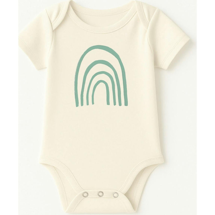 Rainbow Seafoam Organic Cotton Baby Bodysuit Short Sleeve