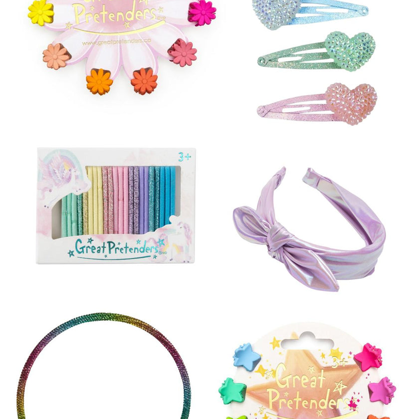 Rainbow Daisies Hair Accessories Bundle