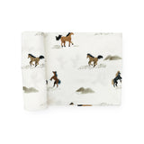Stretch Knit Swaddle Blanket - Wild Horses