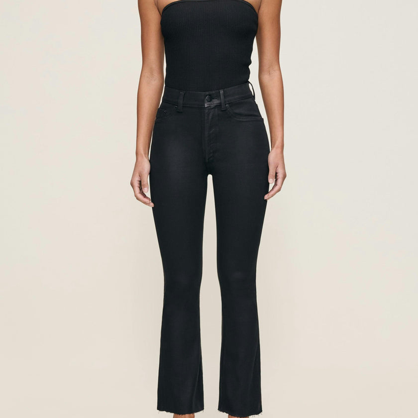 Bridget Boot High Rise Instasculpt™ Crop Jeans Black Coated