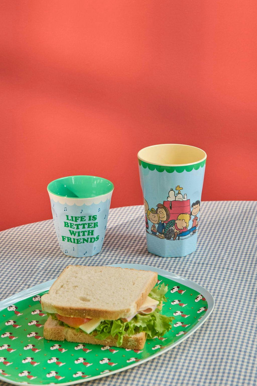 Rectangular Plate with Snoopy Print - Green -