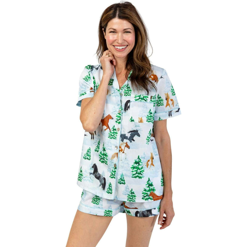 Women's Skydog Wild & Free Short PJ Set - Organic Cotton Poplin