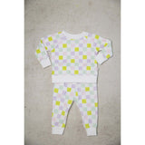 multi-checkered jogger set