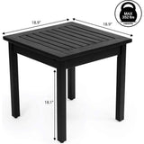 Archer 18.9" Modern Classic Square Slatted Solid Acacia Wood Indoor/Outdoor Adirondack Side Table