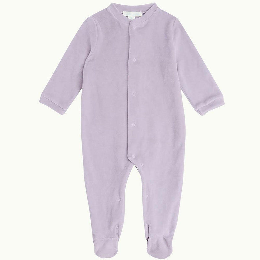 Velour Angel Wing Sleepsuit - Silver & Lilac