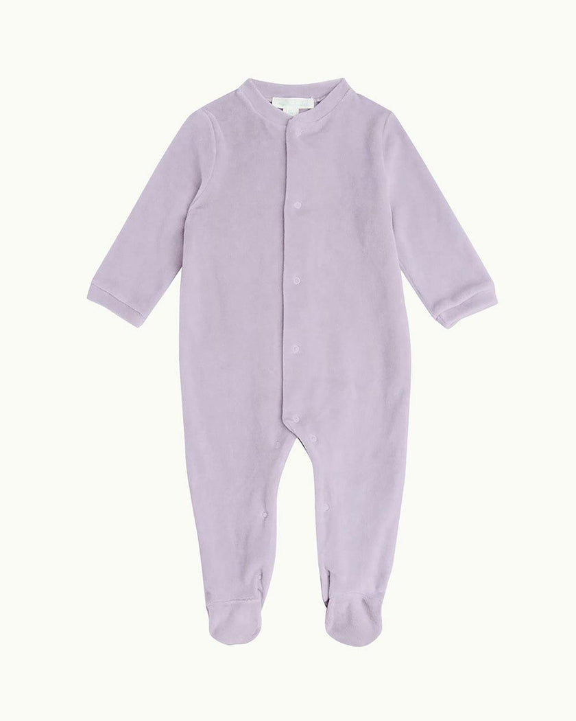 Velour Angel Wing Sleepsuit - Silver & Lilac