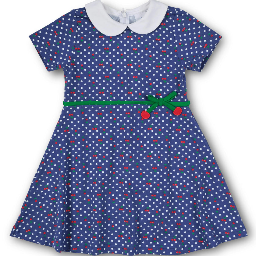 Polka Dot Cherry Printed Knit Dress