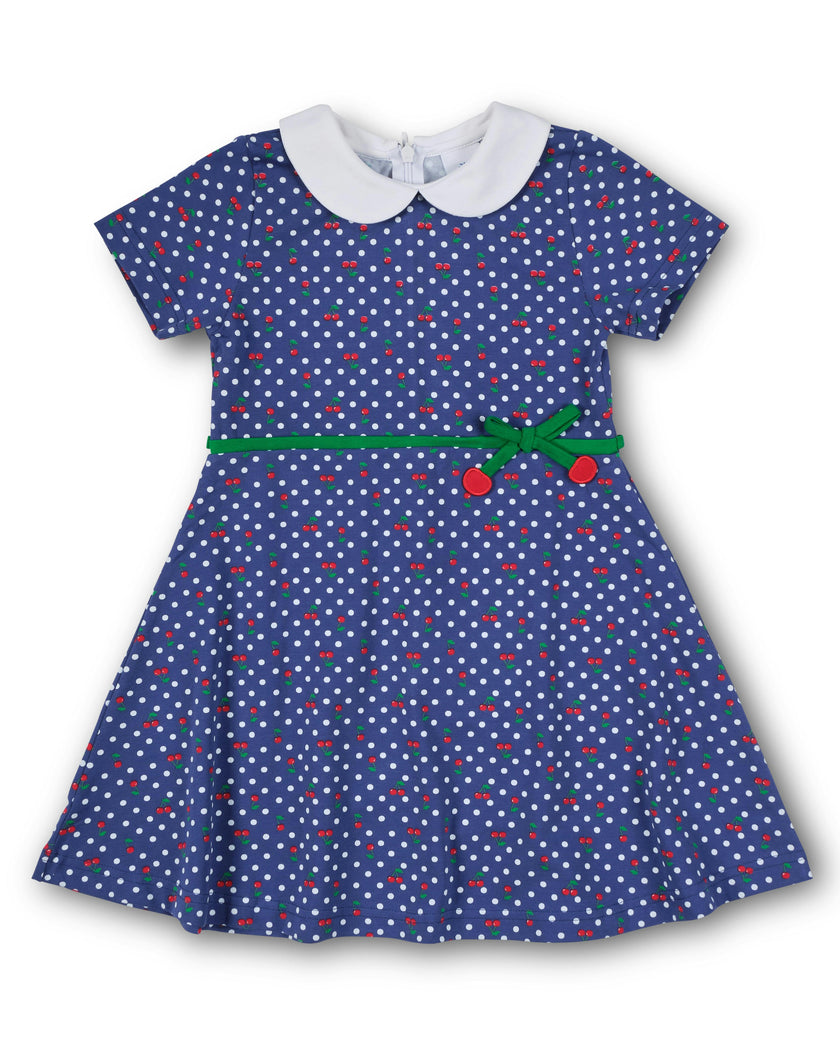 Polka Dot Cherry Printed Knit Dress