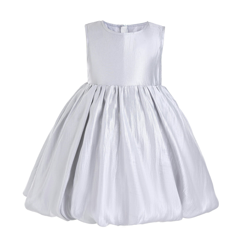 Silver Bow Back Bubble Dress