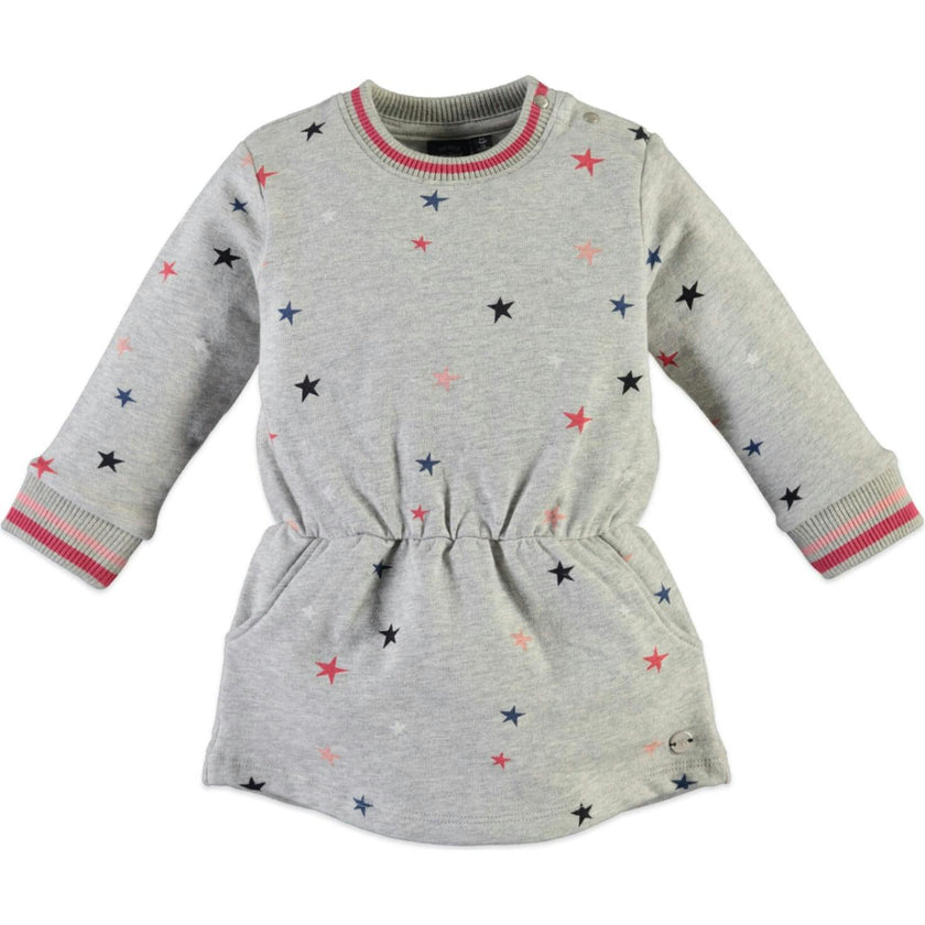 All-Over Stars Print Long Sleeve Sweat-Dress