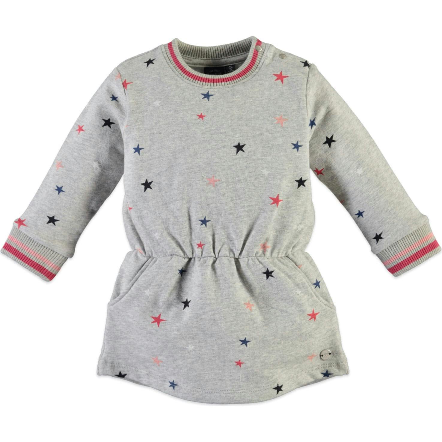 All-Over Stars Print Long Sleeve Sweat-Dress