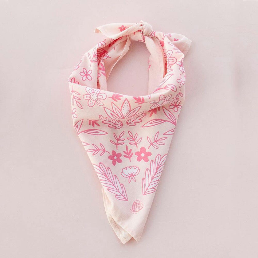 Pink Floral Cowgirl Bandana