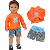 18'' Doll Surf Shirt & Floral Print Swim Trunks