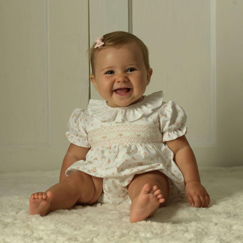 Pima Floral Smocked Bubble