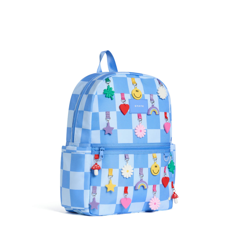 Kane Backpack, Charms Blue Checkerboard