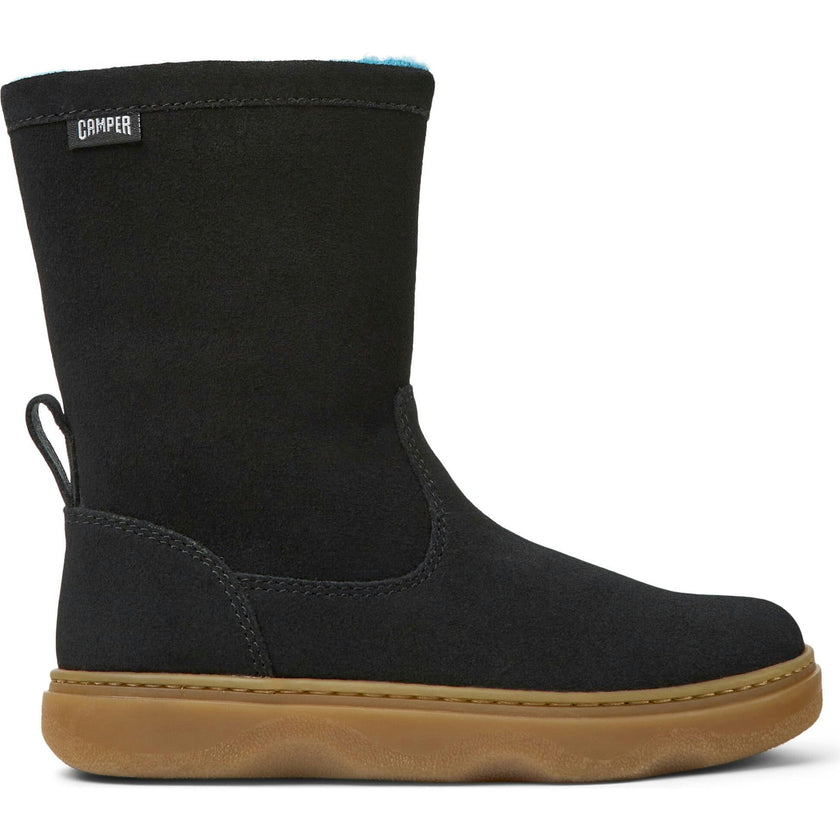 Kiddo Suede Leather Nubuck Boots, Black