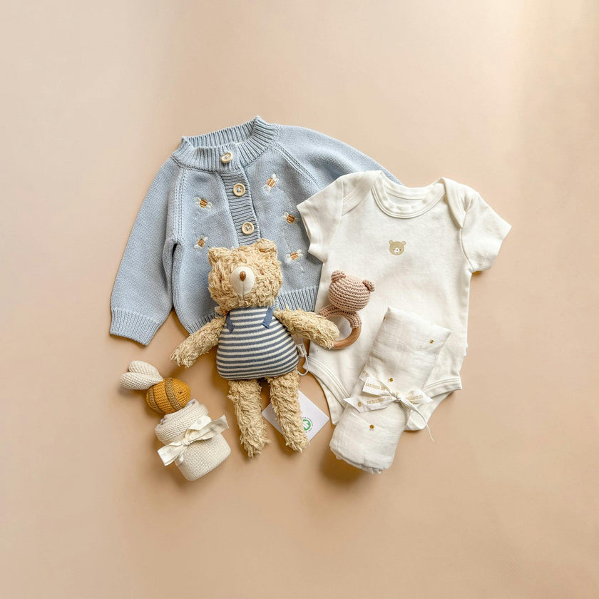 Set Henry Bear Plush Toy Bear Onesie Bee Cardigan
