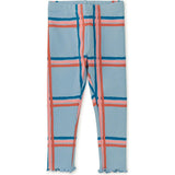 Plaid Print Ribbed Elastic Waist Leggings, Multi