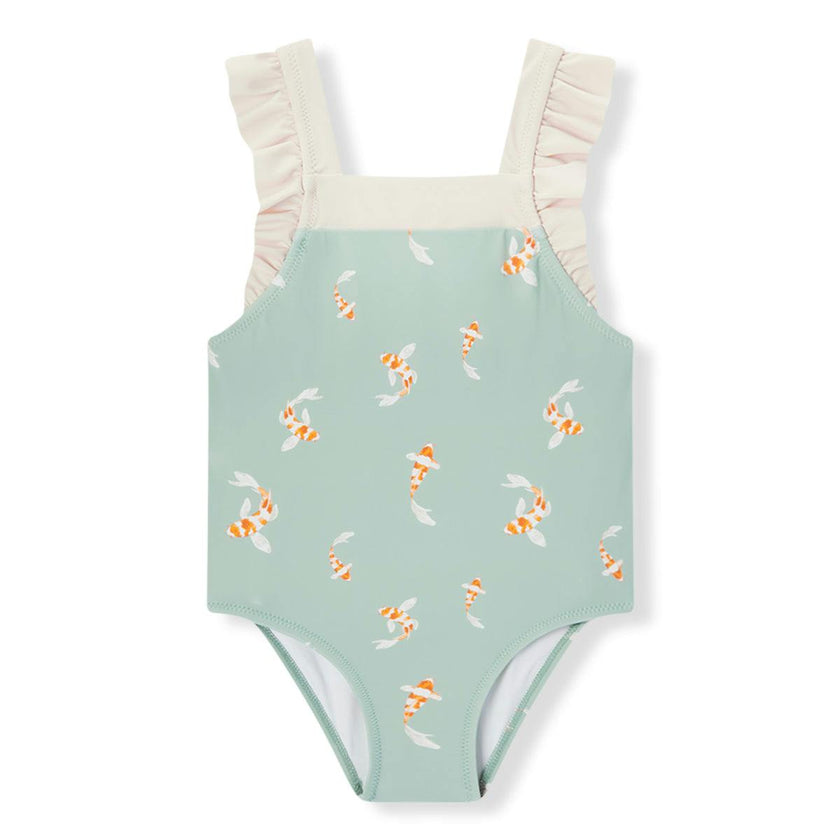 Swimming Koi Ruffle Square Neck Swimsuit